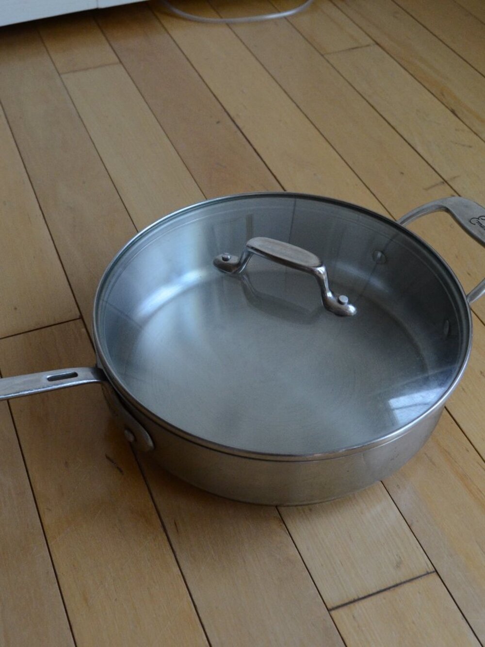 Emeril 3 Qt Saute Skillet Frying Pan & Lid Copper Core Stainless Steel